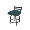 Holland Bar Stool Co 18" Low Back Swivel Vanity Stool, Pewter Finish, Graph Tidal Seat 41118PW022 - alternate 1